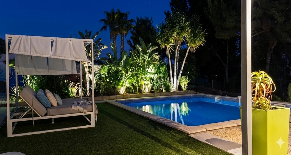 Piscine chauffée d'exception avec espace détente ensoleillé